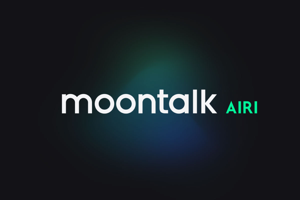 Moontalk AIRI logo taustagradientilla